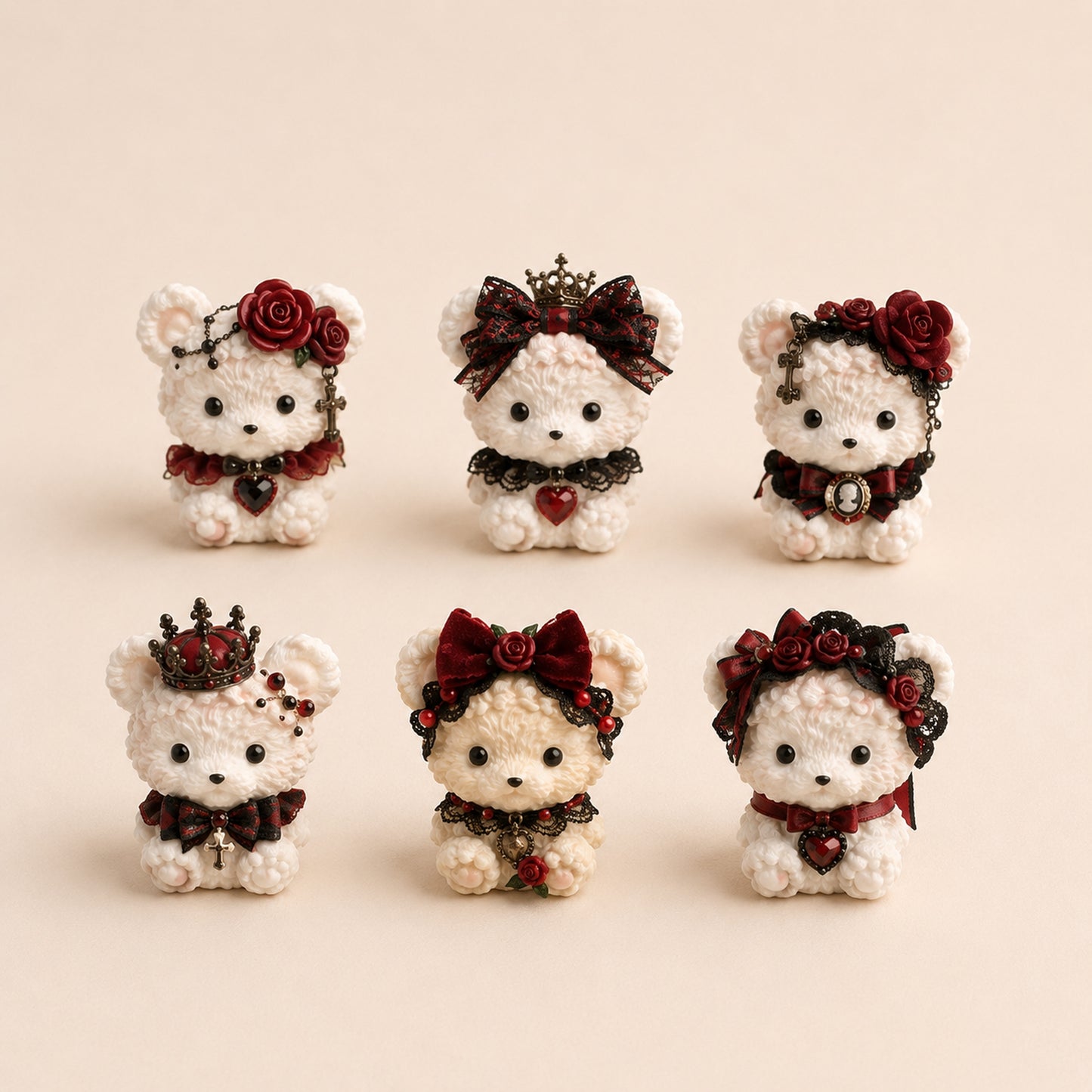 Red Gothic Handmade Mini Squishy – Choose Your Animal