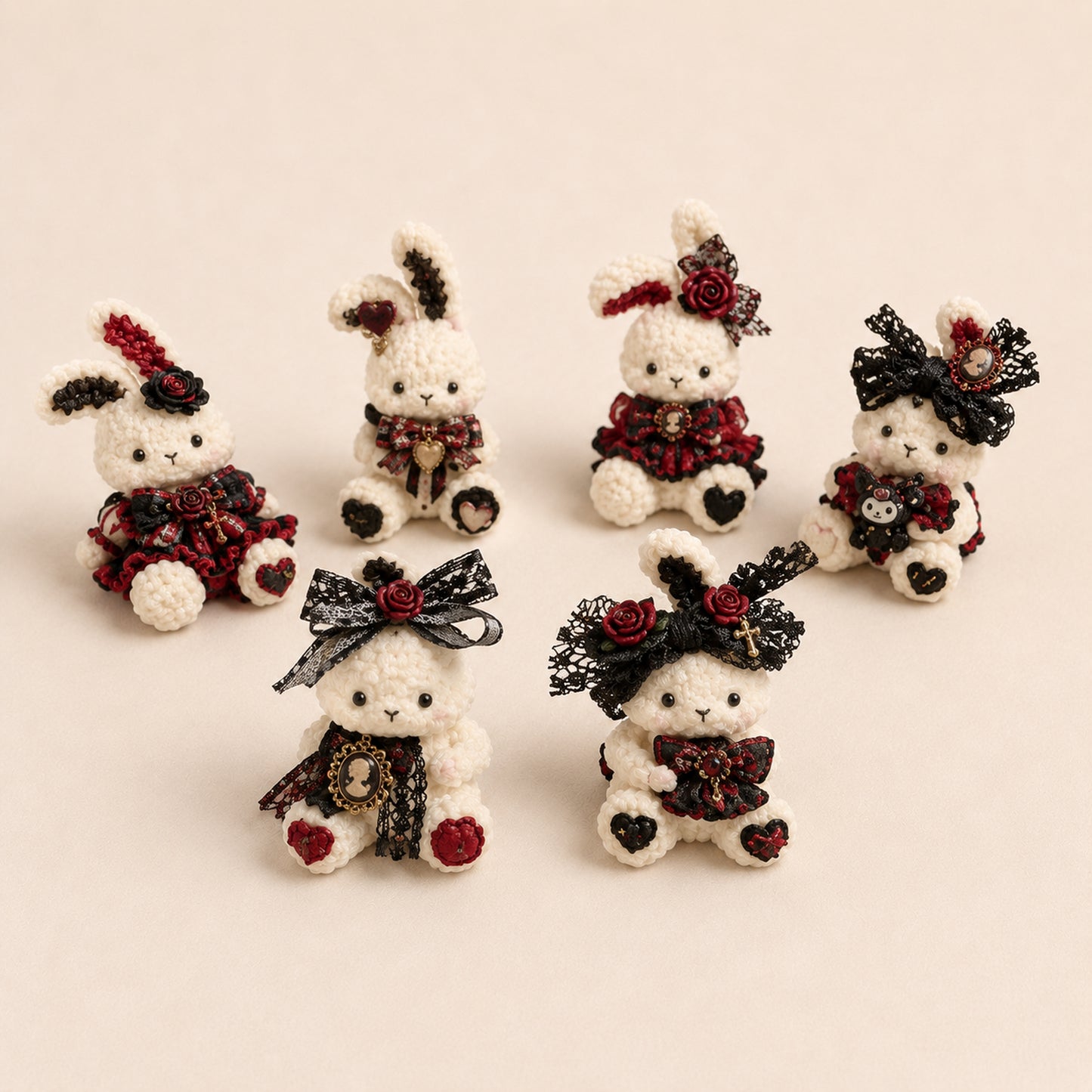 Red Gothic Handmade Mini Squishy – Choose Your Animal